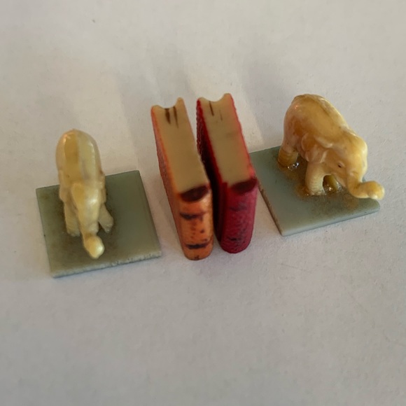 Source Unknown Other - Antique Vintage Elephant Doll House Miniature Bookends